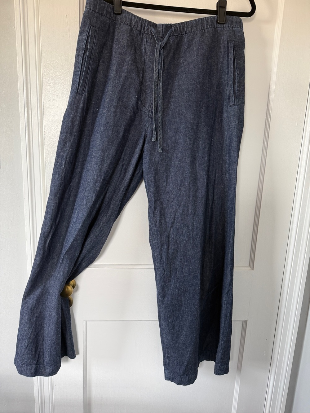 COS Relaxed Drawstring Linen Pants - Denim Blue